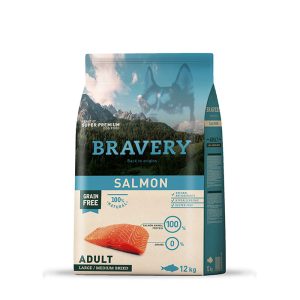 Bravery salmon perro adulto large medium breed 4 kg
