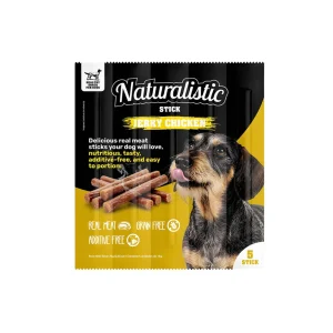 Naturalistic stick jerky chicken para perros 5 unidades - 75 g